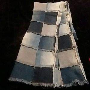 Retros 1980s Hippie Bell Bottom patchwork jeans